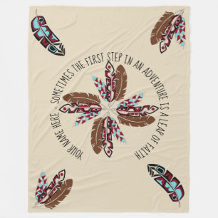 Personalisierte gebürtiger Amerikaner-Feder-Decke Fleecedecke