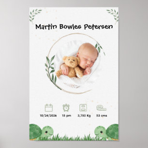 Personalisierte Geburtsanzeige für Babys  Poster