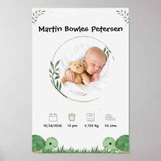 Personalisierte Geburtsanzeige für Babys Poster