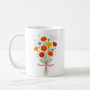 Personalisierte Geburtsblume Ringelblume Maßgeschn Kaffeetasse