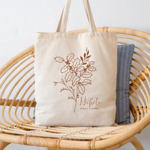 Personalisierte Geburtsmonatsblume Dezember Boho R Tragetasche