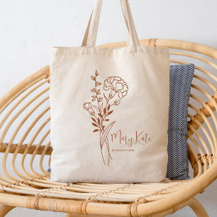 Personalisierte Geburtsmonatsblume Januar Botanisc Tragetasche