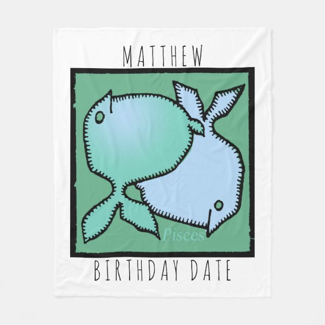 Personalisierte Geburtstags-Decke Fleecedecke (Vorderseite)