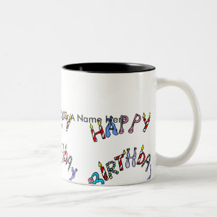 Personalisierte Geburtstags-Tassen Zweifarbige Tasse