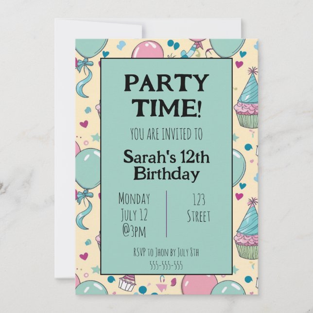 Personalisierte Geburtstagseinladung Einladung (Vorderseite)