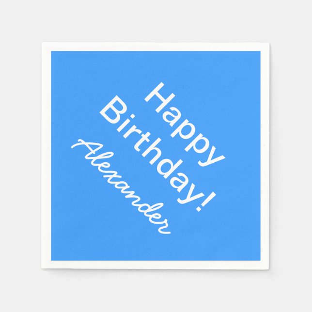 Personalisierte Geburtstagservietten in Sonderfarb Serviette (Vorderseite)