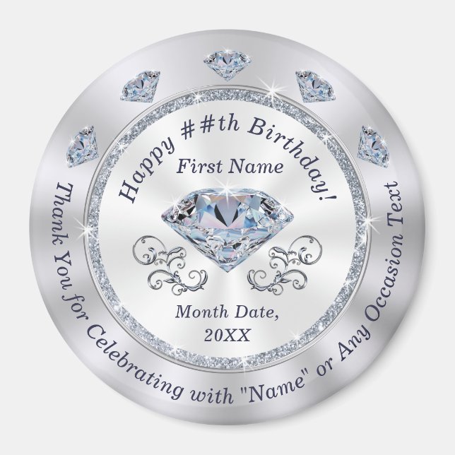 Personalisierte Geburtstagsfavoriten, Jahrestag fü Magnet (Vorne)