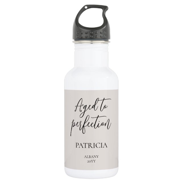 Personalisierte Geburtstagsfeier - Im Alter perfek Edelstahlflasche (Vorderseite)