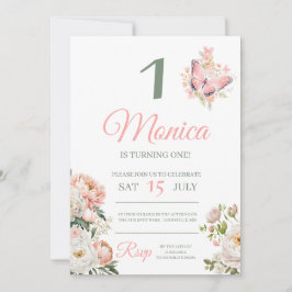 Personalisierte Geburtstagsfeier in Rosa Einladung