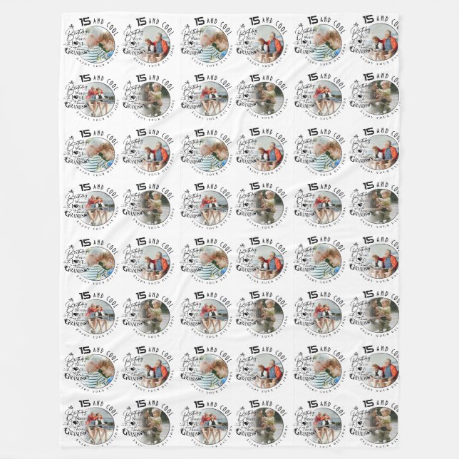 Personalisierte Geburtstagsgeschenke für den Enkel Fleecedecke (Vorderseite)