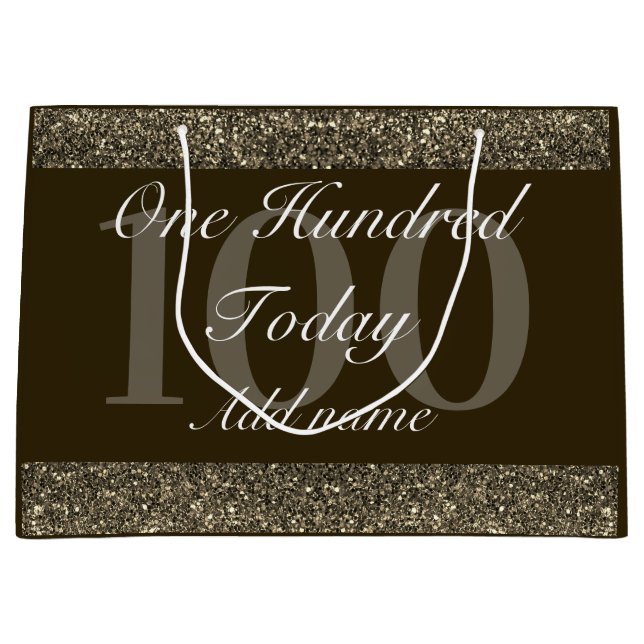 Personalisierte Geburtstagsgeschenktasche 100. Große Geschenktüte (Vorderseite)