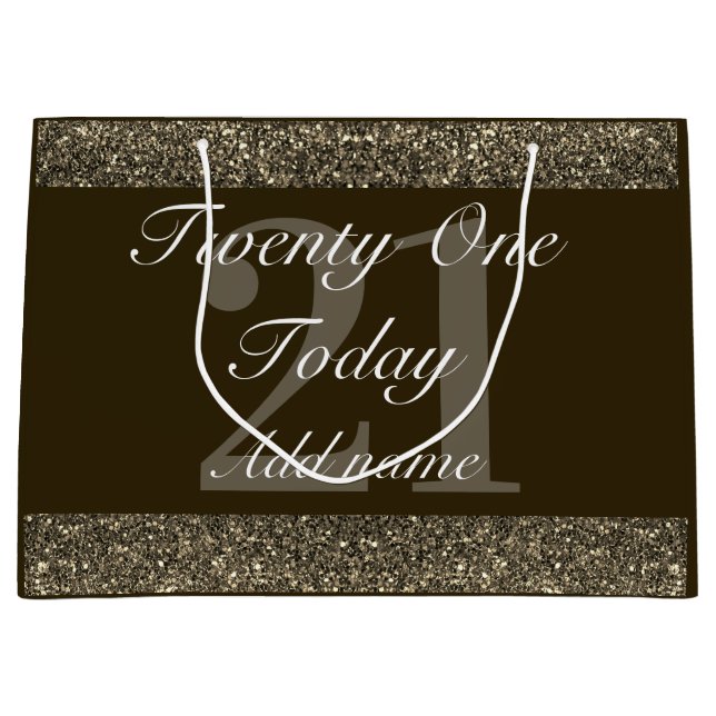 Personalisierte Geburtstagsgeschenktasche 21. Große Geschenktüte (Vorderseite)