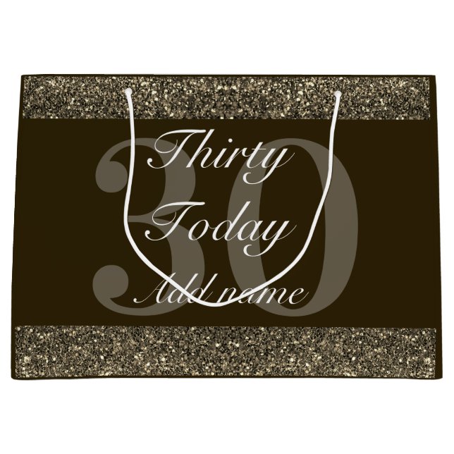 Personalisierte Geburtstagsgeschenktasche 30. Große Geschenktüte (Vorderseite)