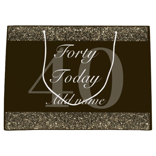 Personalisierte Geburtstagsgeschenktasche 40. Große Geschenktüte (Vorderseite)