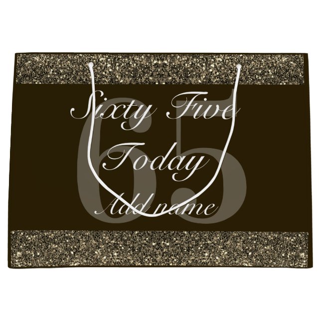 Personalisierte Geburtstagsgeschenktasche 65. Große Geschenktüte (Vorderseite)