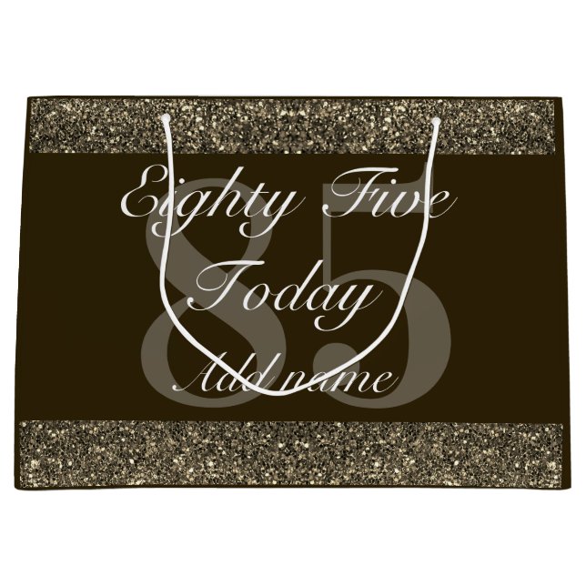 Personalisierte Geburtstagsgeschenktasche 85. Große Geschenktüte (Vorderseite)