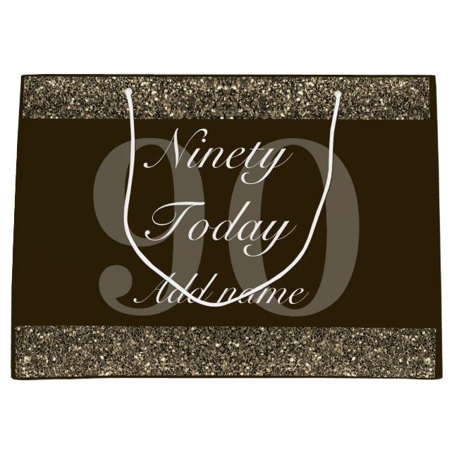 Personalisierte Geburtstagsgeschenktasche 90. Große Geschenktüte (Vorderseite)