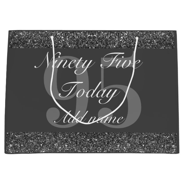 Personalisierte Geburtstagsgeschenktasche 95. Große Geschenktüte (Vorderseite)