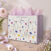 Personalisierte Geburtstagsgeschenktüte Wildblumen