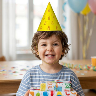 Personalisierte Geburtstagshüte für Kinder zum 8. Partyhütchen