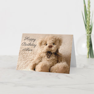 Personalisierte Geburtstagskarte - Fluffiger Teddy Karte