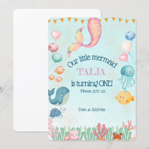 Personalisierte Geburtstagskarte von Mermaid Einladung