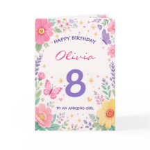 Personalisierte Geburtstagskarte zum 8. Geburtstag