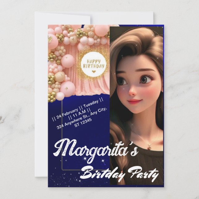 Personalisierte Geburtstagskarten Dankeskarte (Vorderseite)