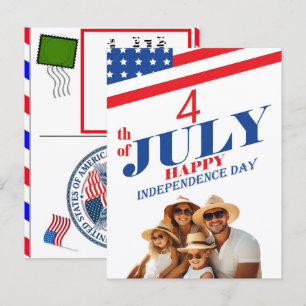 Personalisierte Geburtstagskarten zum 4. Juli 2026 Feiertagspostkarte