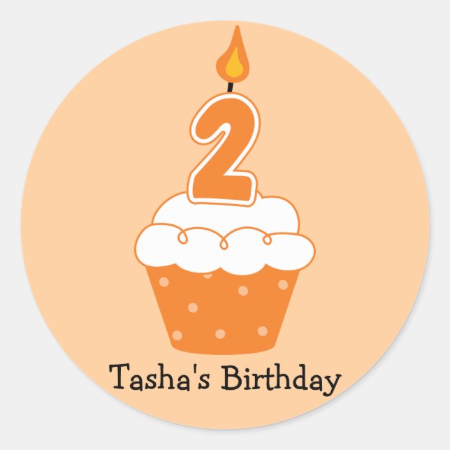 Personalisierte Geburtstagskupcake-Aufkleber Runder Aufkleber (Vorderseite)