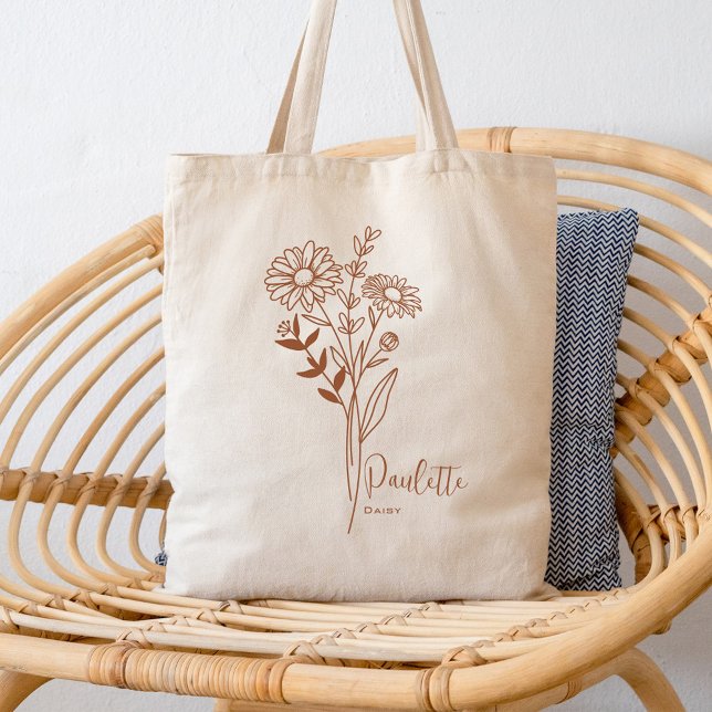 Personalisierte Geburtstagsmonate Blume April Rust Tragetasche (Von Creator hochgeladen)