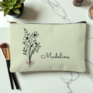 Personalisierte Geburtstagsmonate Blume Zubehörtasche