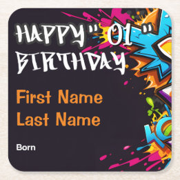 Personalisierte Geburtstagsparty, Ankündigung Rechteckiger Pappuntersetzer