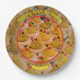 Personalisierte Geburtstagsparty der Gelben Gummie Pappteller