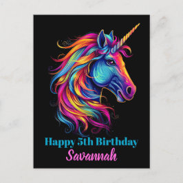 Personalisierte Geburtstagsparty Einhorn Fantasie Postkarte