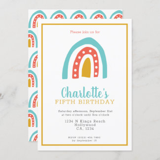 Personalisierte Geburtstagsparty mit farbenfrohen  Einladung