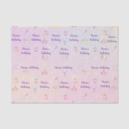 Personalisierte Geburtstagsparty von Unicorn Seidenpapier