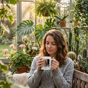 Personalisierte Gedenkfoto-Kaffeetasse für Hunde Zweifarbige Tasse