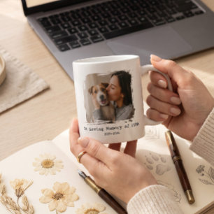 Personalisierte Gedenkfoto-Kaffeetasse für Hunde Zweifarbige Tasse