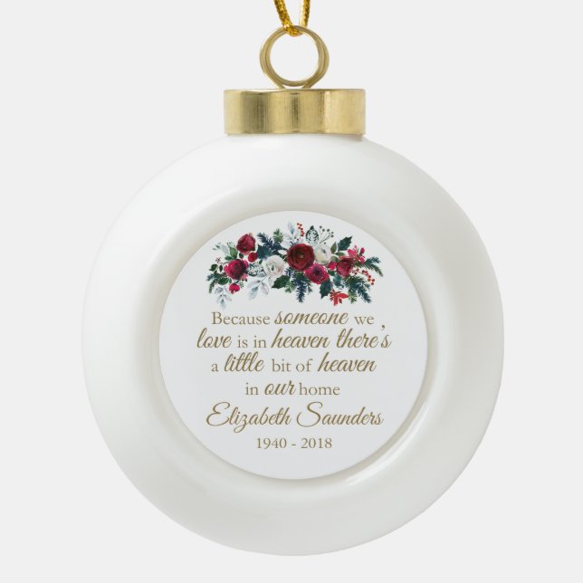 Personalisierte Gedenkgeschenke | Himmel auf unser Keramik Kugel-Ornament (Vorderseite)