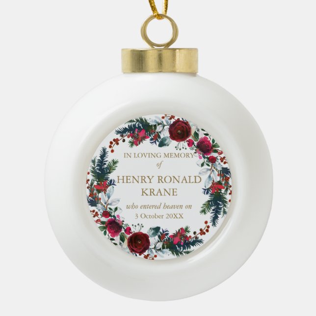 Personalisierte Gedenkgeschenke | In Love Memory 2 Keramik Kugel-Ornament (Vorderseite)