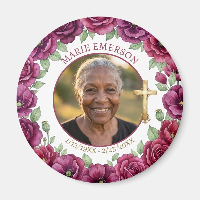 Personalisierte Gedenkstätte Erinnernd | Foto Magnet (Vorne)