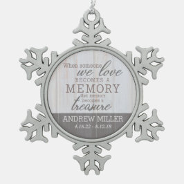 Personalisierte gehütete schneeflocken Zinn-Ornament