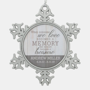 Personalisierte gehütete schneeflocken Zinn-Ornament