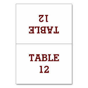Personalisierte, geklappte Tischkarte Tischnummer