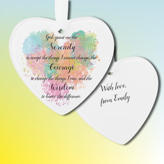 Personalisierte Gelassenheit Gebet Wasserfarbe Ornament