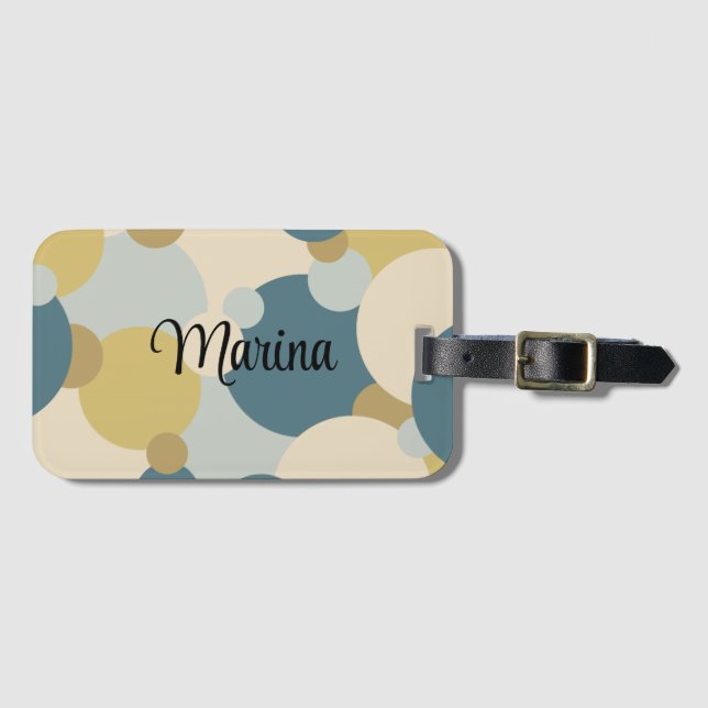 Personalisierte gelb-blaue Gepäckmarke Gepäckanhänger (Vorderseite (Horizontal))