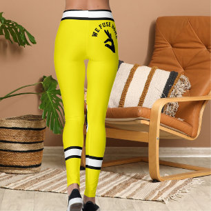 Personalisierte Gelb Schwarz Weiße Pet Mama Streif Leggings