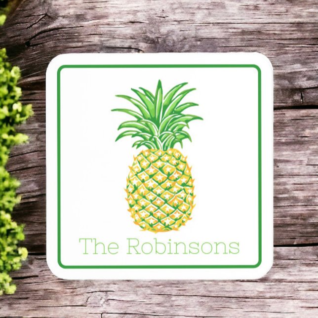 Personalisierte gelbe Ananas Getränkeuntersetzer (Von Creator hochgeladen)