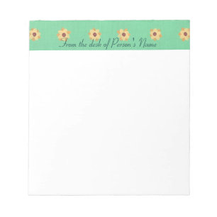 Personalisierte gelbe Daisy-Border-Notepad Notizblock